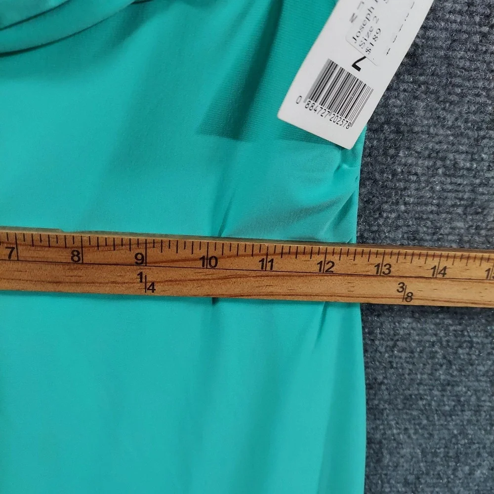Joseph Ribkoff Dress Womens 2 Seafoam Sheath Ruched Flutter Sleeve Scoop Neck